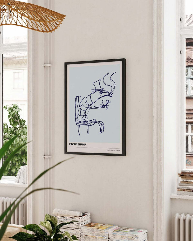 LB – Pacific Shrimp | Line Art Poster