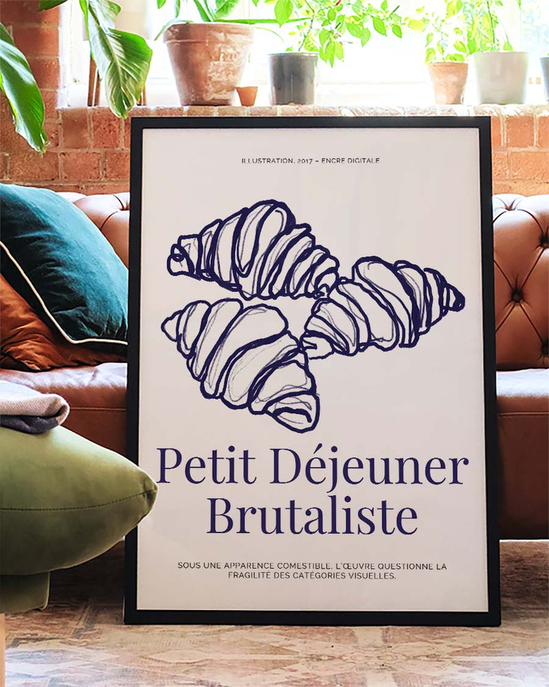 Petit Déjeuner Brutaliste | Modernes Frühstücks-Poster
