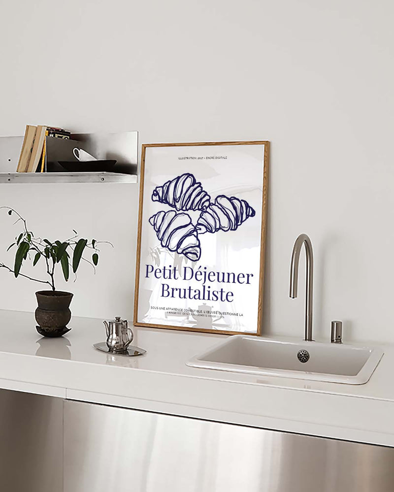 Petit Déjeuner Brutaliste | Modernes Frühstücks-Poster