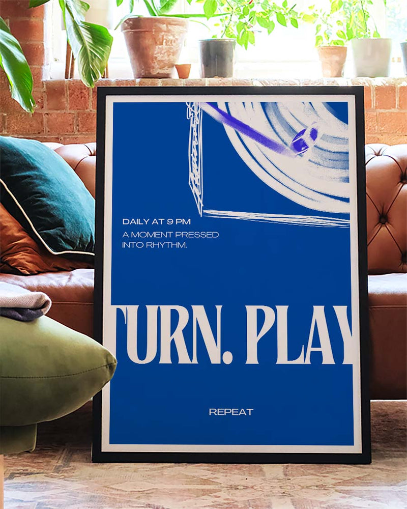 Turn Play | Modernes Typografie-Poster