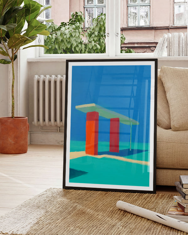 Gasstation | Modernes Architektur-Poster