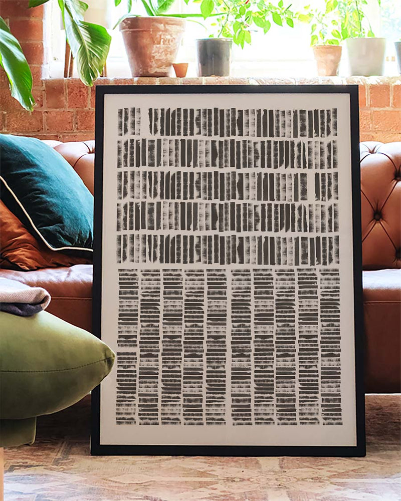 Abstraktes Textur Poster – Abstract Black Texture Grid