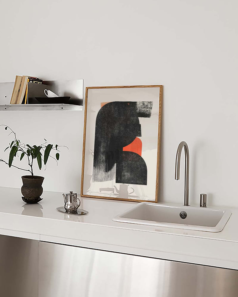 Abstrakte Pinsel Form Poster – Abstract Brush Form