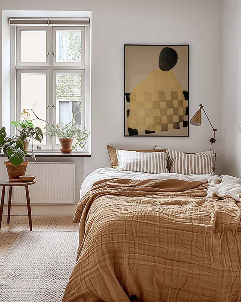 Abstrakte Figur Poster modern – Abstract Checkered Figure