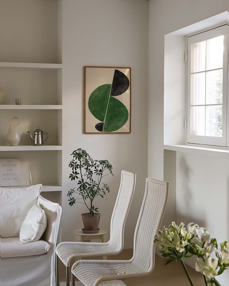 Abstraktes grünes Mid Century Poster – Abstract Green