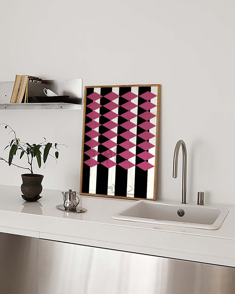 Bauhaus Poster Muster – Bauhaus 3D Diamond Pattern