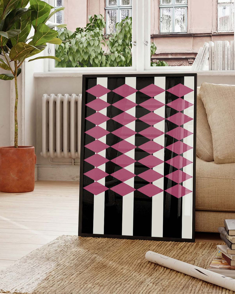 Bauhaus Poster Muster – Bauhaus 3D Diamond Pattern