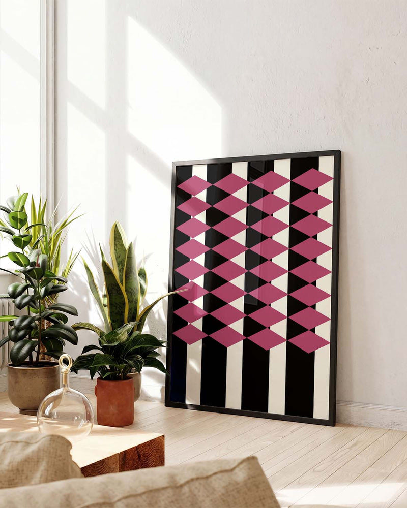 Bauhaus Poster Muster – Bauhaus 3D Diamond Pattern