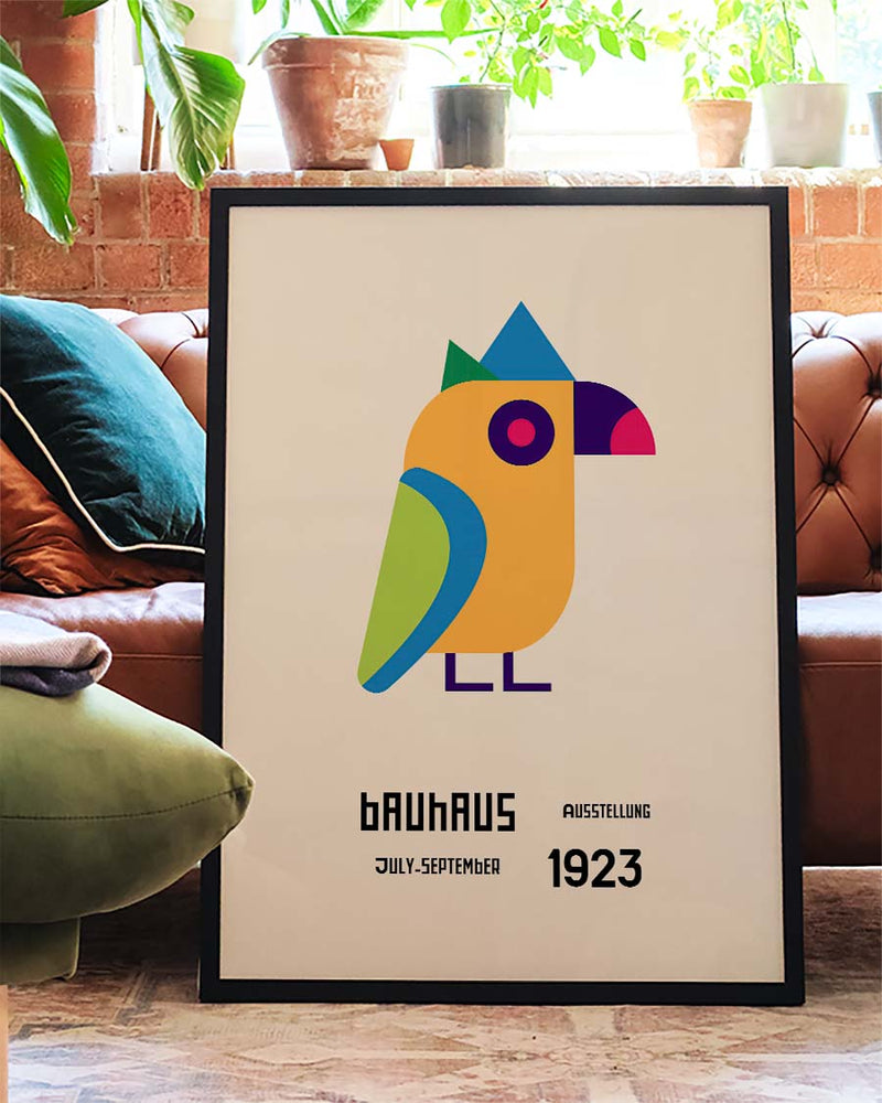 Bauhaus Poster Vogel – Bauhaus Abstract Bird