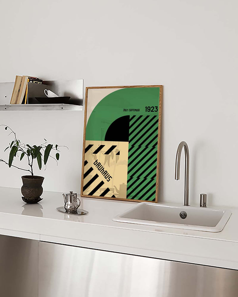 Bauhaus Poster abstrakt – Bauhaus Abstract Green Composition