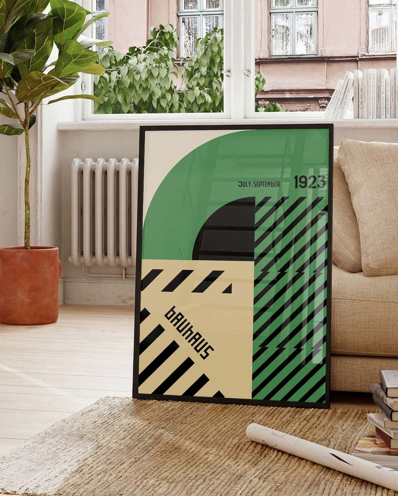 Bauhaus Poster abstrakt – Bauhaus Abstract Green Composition