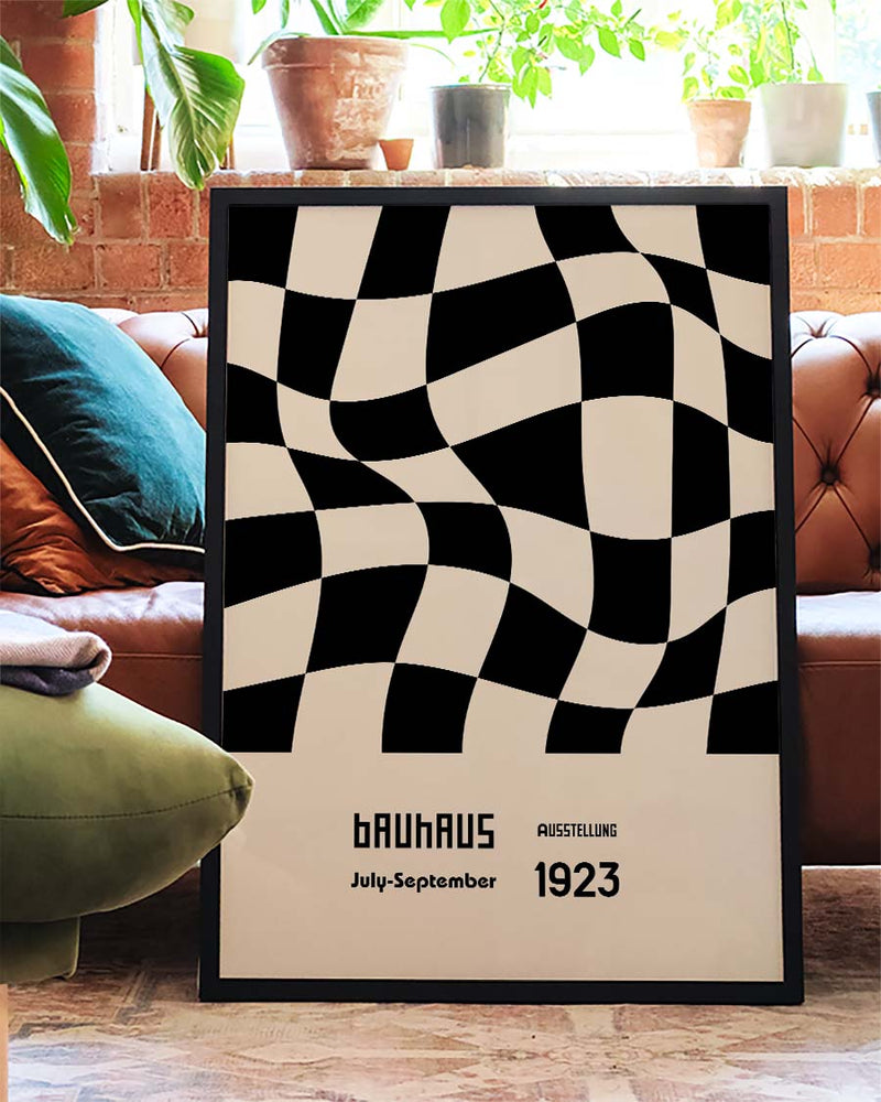Bauhaus Poster Muster – Bauhaus Wavy Checker