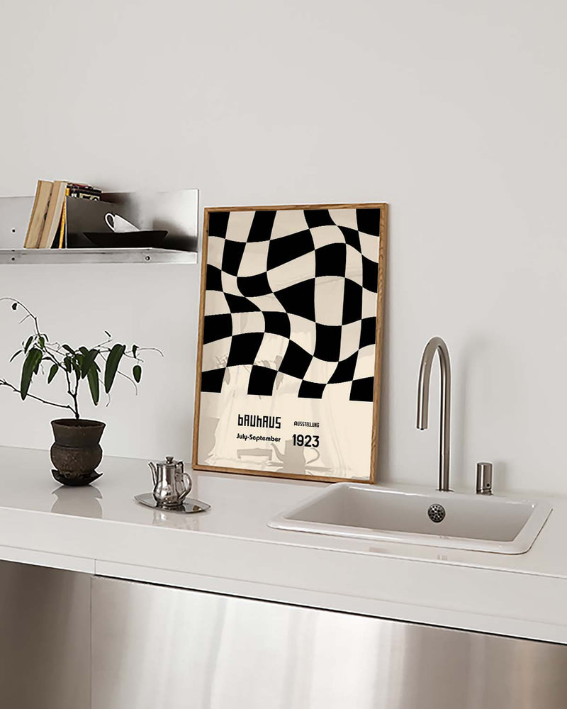 Bauhaus Poster Muster – Bauhaus Wavy Checker