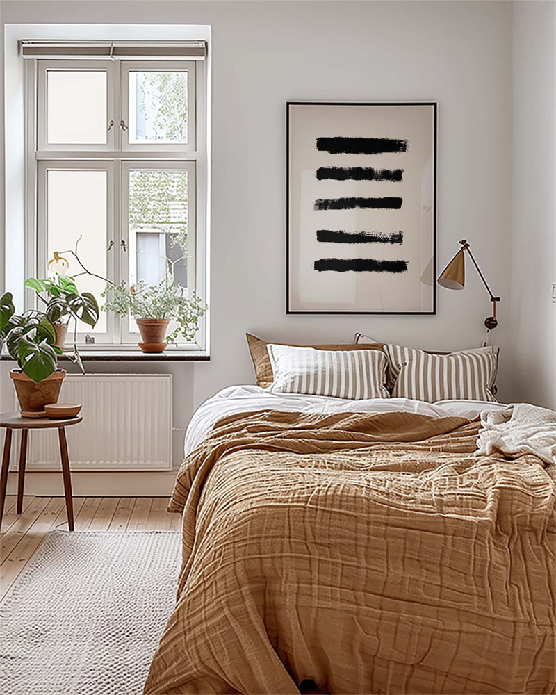 Schwarzes Pinselstreifen Poster – Black Brush Stripes