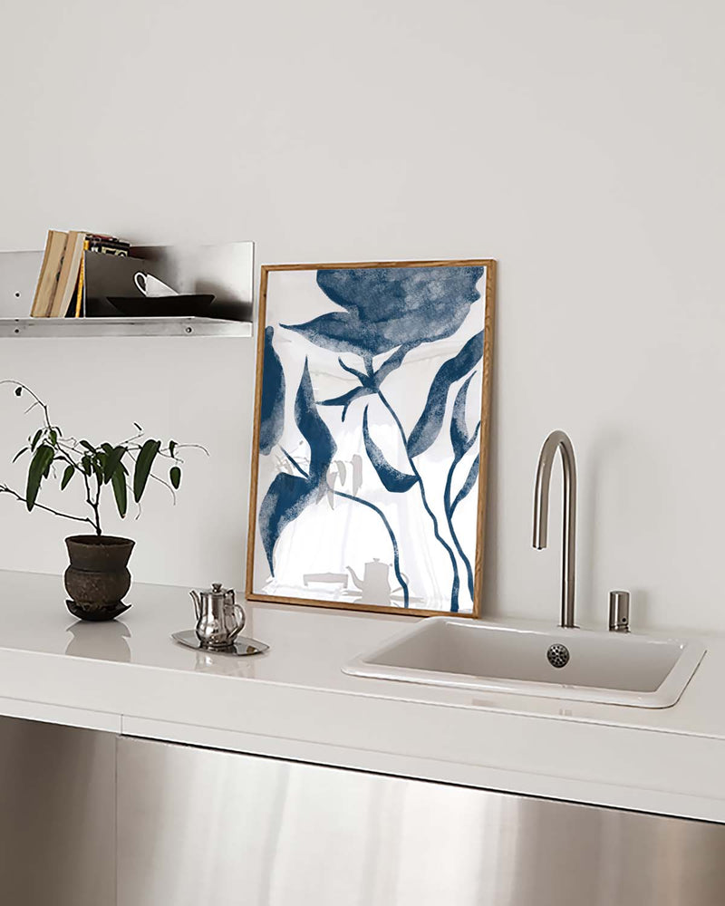 Blaues Botanisches Zweige Poster – Blue Botanic Branches