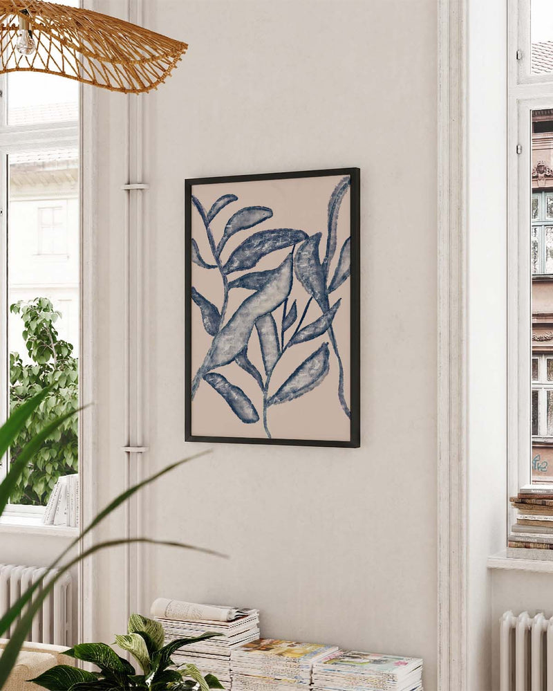 Blaues Botanik Poster modern – Blue Botanic Sketch
