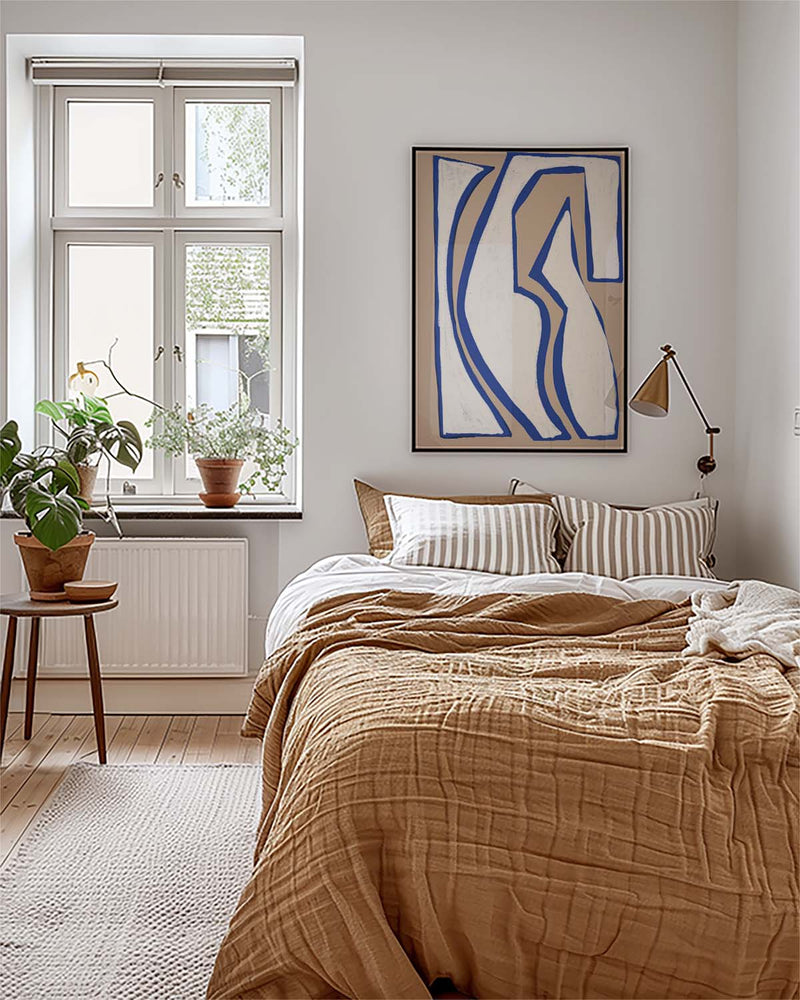 Blaue Organische Linien Poster – Blue Organic Line Form