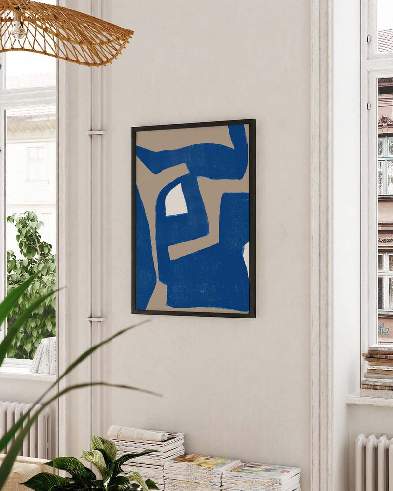 Abstraktes Blau Poster modern – Bold Blue Abstract Form