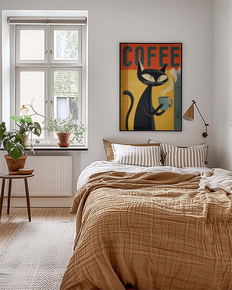 Coffee Cat Retro Poster – Coffee Cat Poster