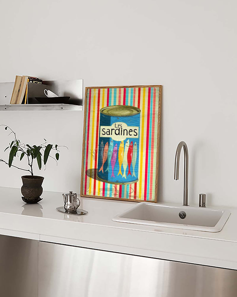 Sardines Retro Food Poster – Colorful Sardines Can