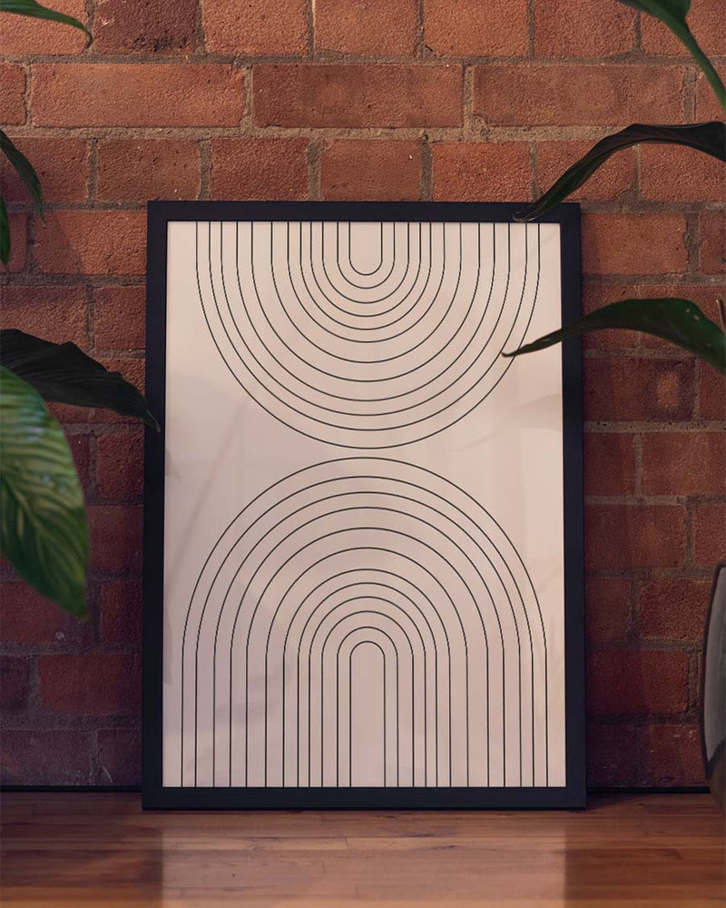 Minimalistisches Bogen Poster – Double Arch Rhythm