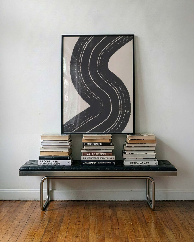 Abstraktes Linien Poster – Dynamische S-Form