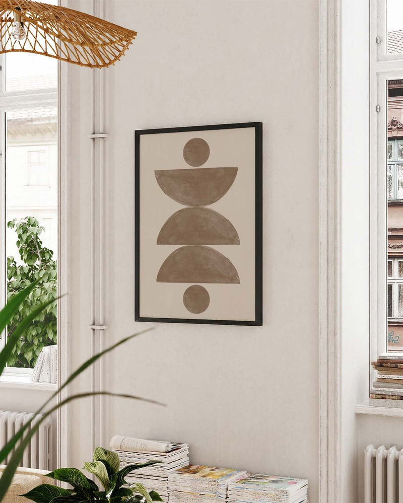 Geometrisches Erdton Poster – Earthy Geometric Stack