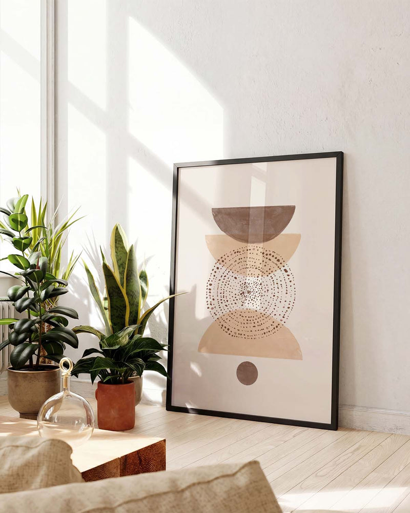 Erdige Geometrische Balance Poster – Earthy Geometric Stack