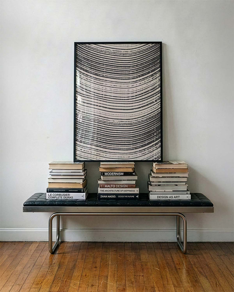 Abstraktes Linien Poster modern – Feine Linienstruktur