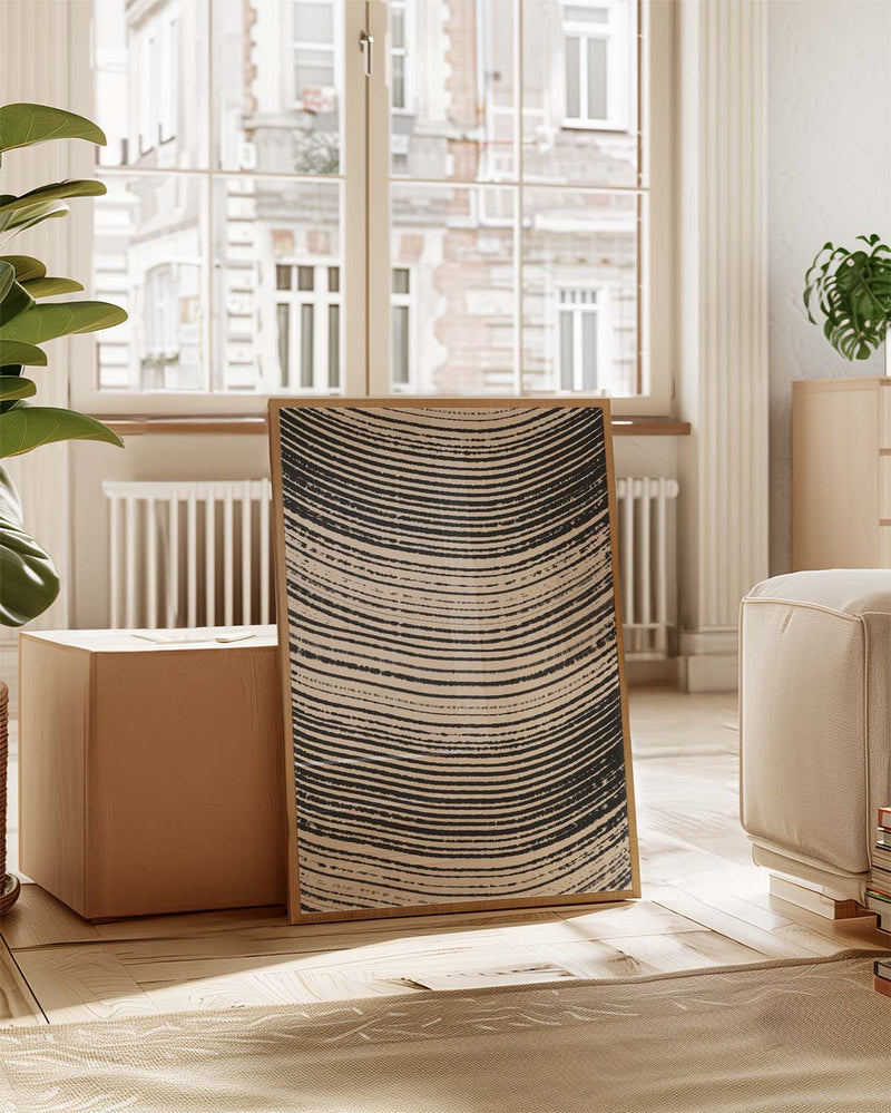 Abstraktes Linien Poster modern – Feine Linienstruktur