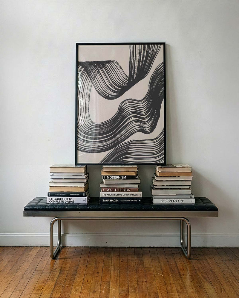 Fließendes Linien Poster – Fliessende Formkomposition