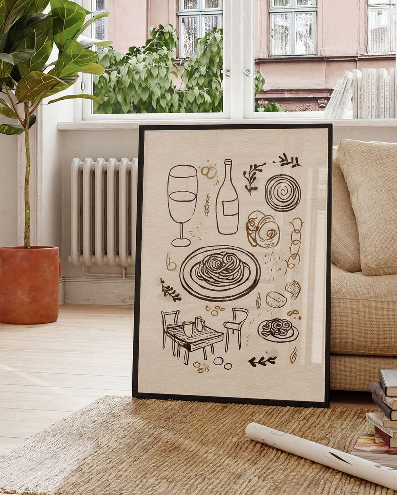 Food Doodle Küchenposter – Food Doodle Composition
