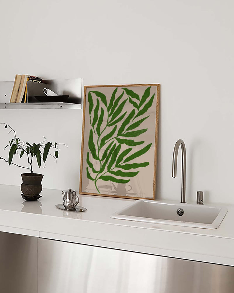 Grünes Botanisches Blatt Poster – Green Botanic Leaf