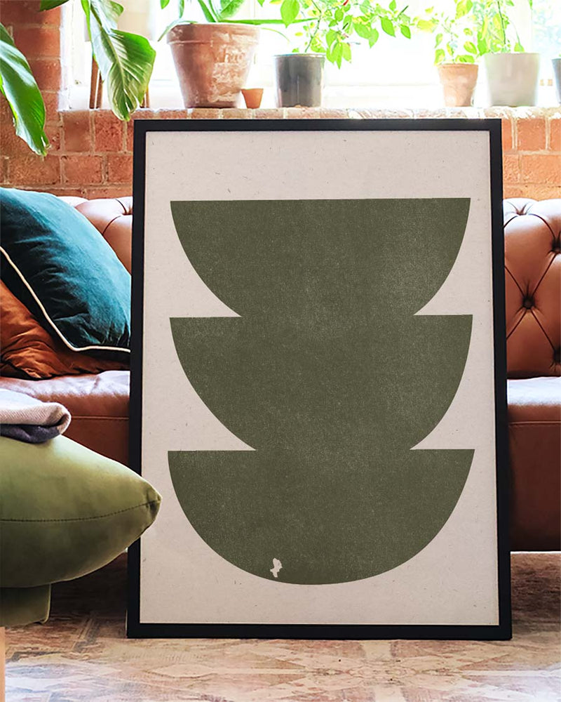 Grünes Geometrisches Stapel Poster – Green Geometric Stack