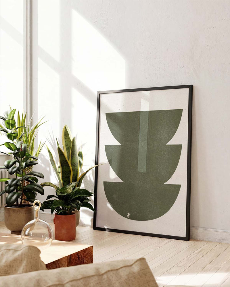 Grünes Geometrisches Stapel Poster – Green Geometric Stack