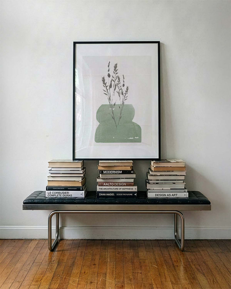 Grünes Vasen Poster modern – Green Modern Vase Botanic