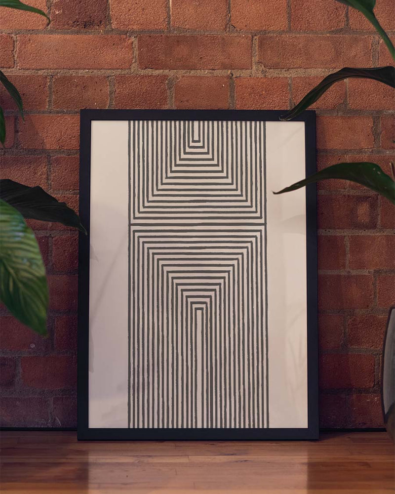 Geometrisches Linien Poster – Linear Depth Frame