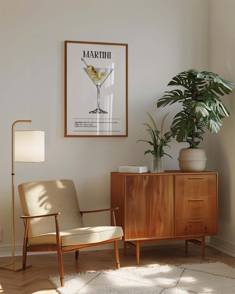 Martini Cocktail Illustration Poster – Martini
