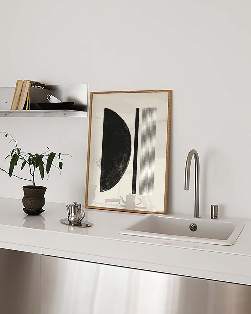 Minimal Schwarzer Halbkreis Poster – Minimal Black Semi Circle