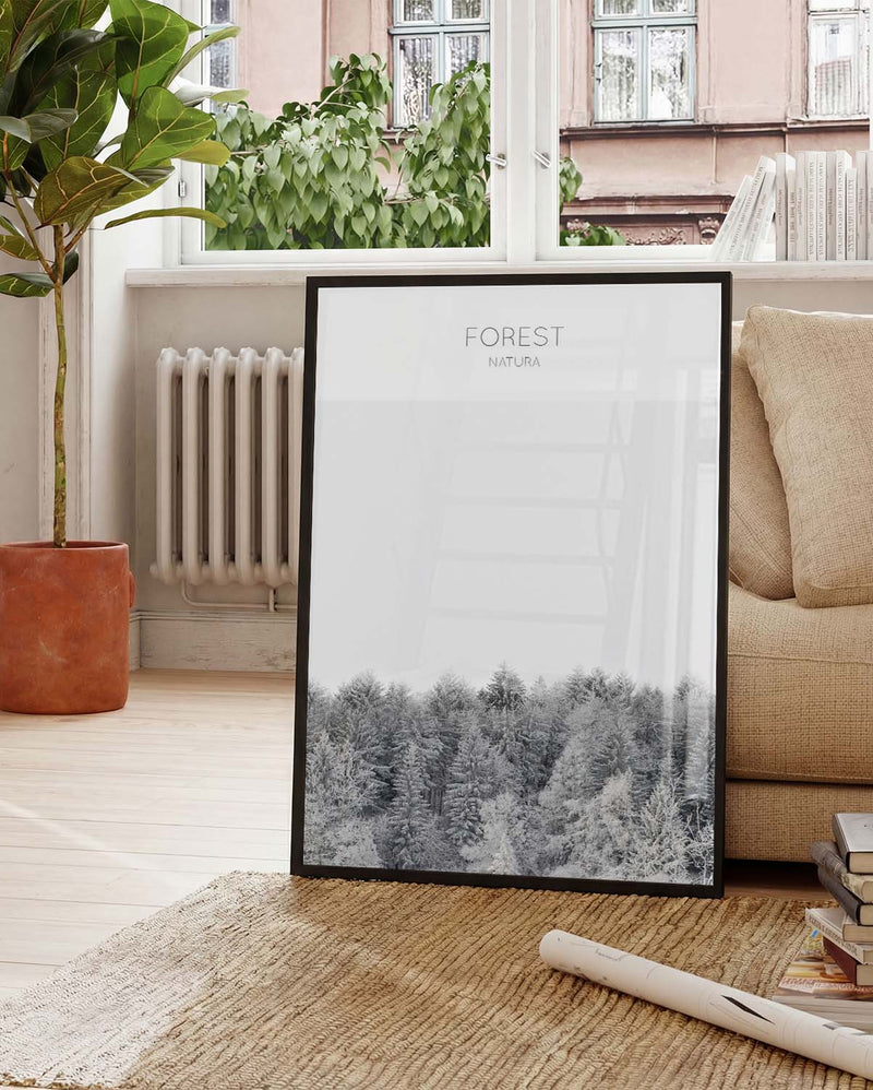 Minimalistisches Wald Landschaft Poster – Minimal Forest Landscape