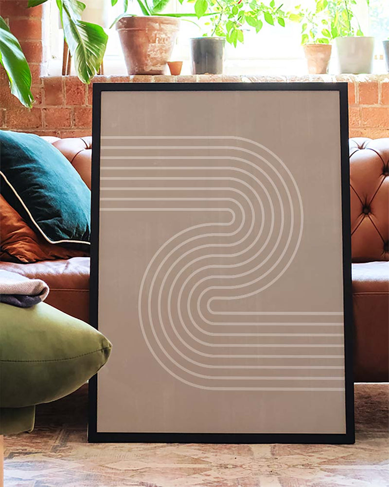 Minimalistisches Wellen Poster – Minimal Line Wave Path
