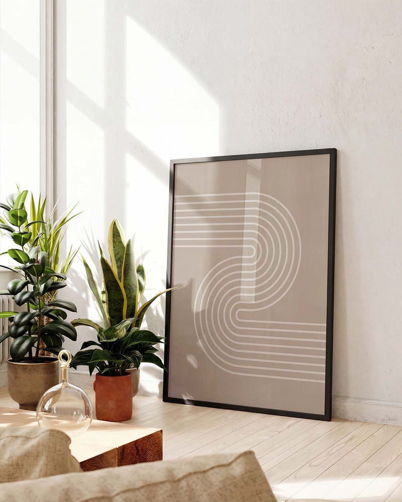 Minimalistisches Wellen Poster – Minimal Line Wave Path