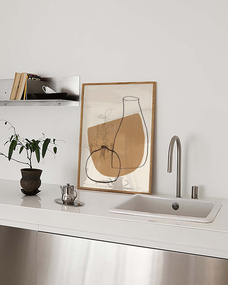 Minimalistisches Vasen Poster – Minimal Vase Line Art