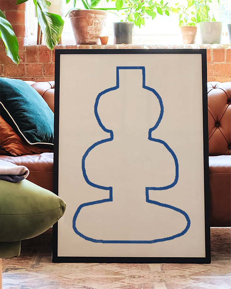 Modernes Blau Outline Poster – Modern Blue Outline Form
