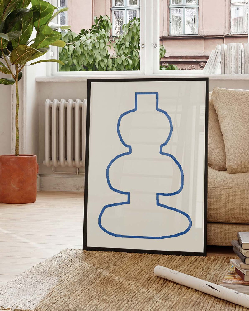 Modernes Blau Outline Poster – Modern Blue Outline Form