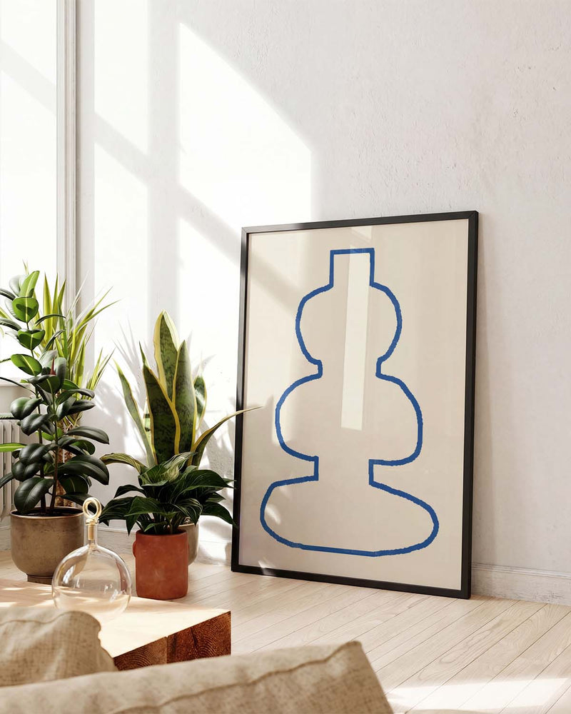 Modernes Blau Outline Poster – Modern Blue Outline Form