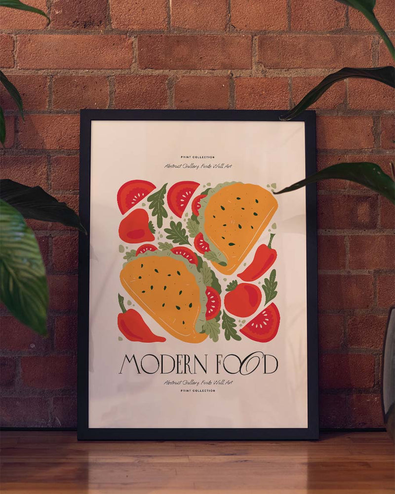 Food Illustration Poster – Modern Food Composition
