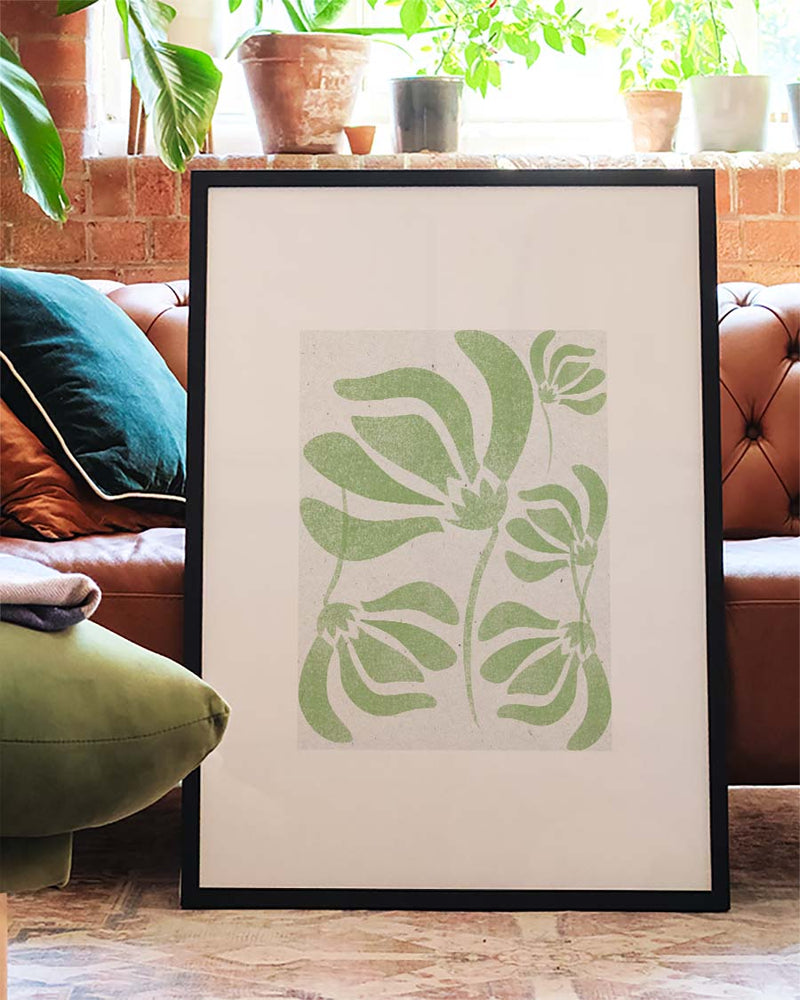 Modernes Blatt Muster Poster – Modern Green Leaf Pattern