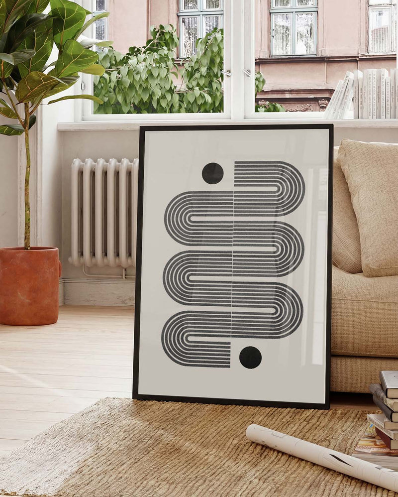 Modernes Linien Labyrinth Poster – Modern Line Labyrinth