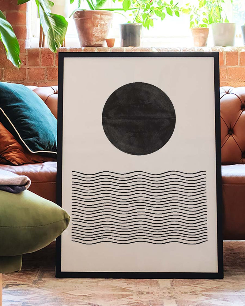Mond über Wellen Poster – Moon Over Waves